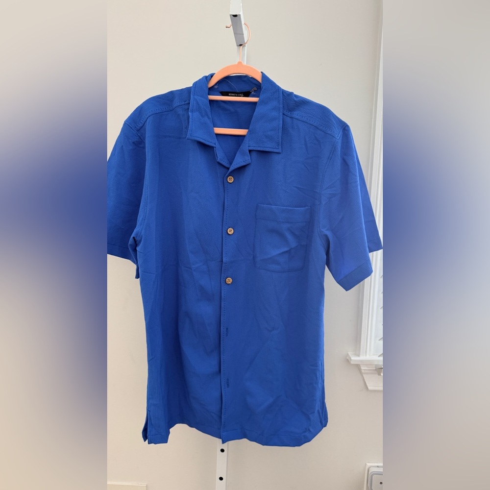 Kenneth Cole Royal Blue‎ Casual Button Down Shirt size XL